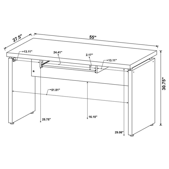 Skylar - Computer Desk With Keyboard Drawer - Cappuccino Computer Desk modern furniture Contempo Furniture