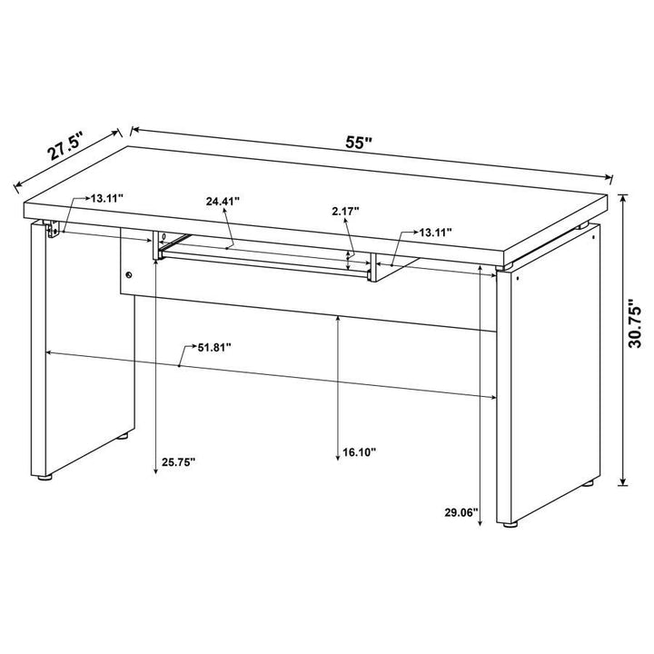 Skylar - Computer Desk With Keyboard Drawer - Cappuccino Computer Desk modern furniture Contempo Furniture