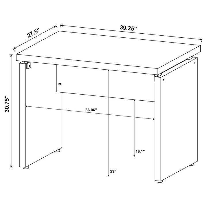 Skylar - Engineered Wood Writing Desk - Cappuccino Writing Desk modern furniture Contempo Furniture