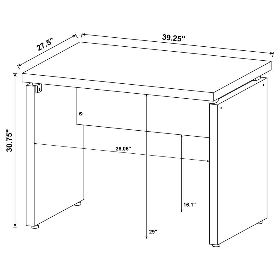 Skylar - Engineered Wood Writing Desk - Cappuccino Writing Desk modern furniture Contempo Furniture