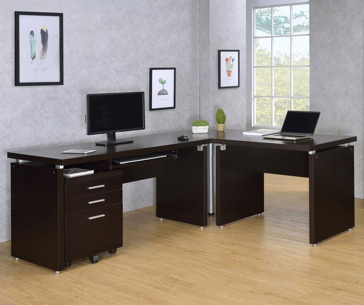Skylar - Engineered Wood Writing Desk - Cappuccino Writing Desk modern furniture Contempo Furniture