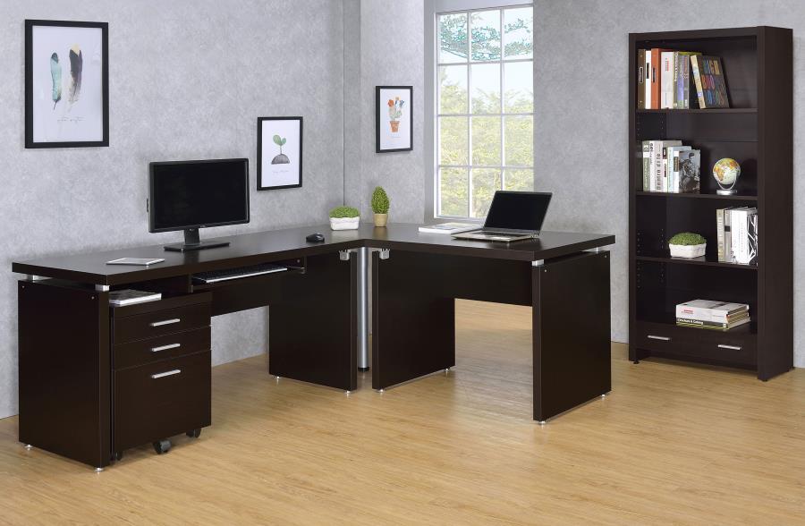 Skylar - Engineered Wood Writing Desk - Cappuccino Writing Desk modern furniture Contempo Furniture