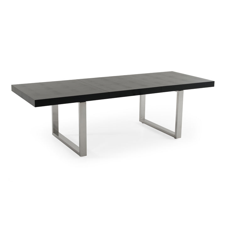 Skyline Modern Black Crocodile Lacquer Extendable Dining Table