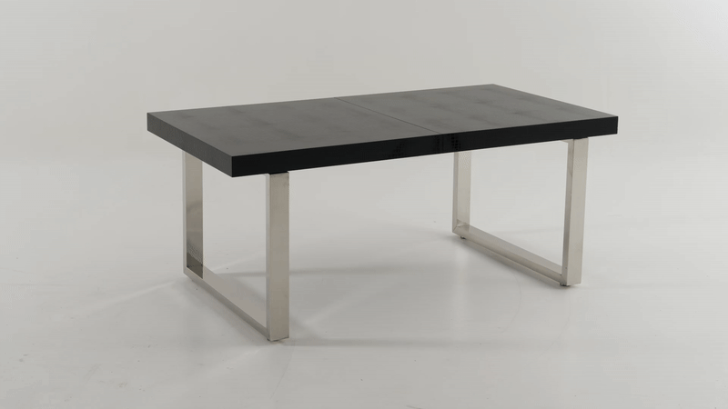 Skyline Modern Black Crocodile Lacquer Extendable Dining Table