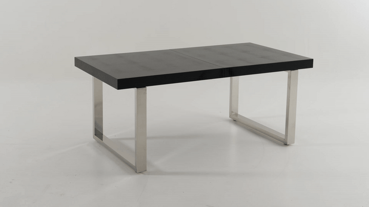 Skyline Modern Black Crocodile Lacquer Extendable Dining Table