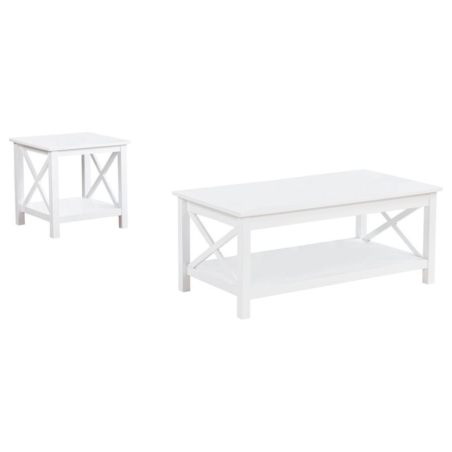 Skyview - 2 Piece Rectangular Lift Top Coffee Table Set - White Table Set modern furniture Contempo Furniture