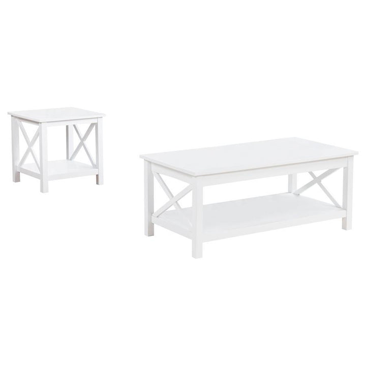 Skyview - 2 Piece Rectangular Lift Top Coffee Table Set - White Table Set modern furniture Contempo Furniture