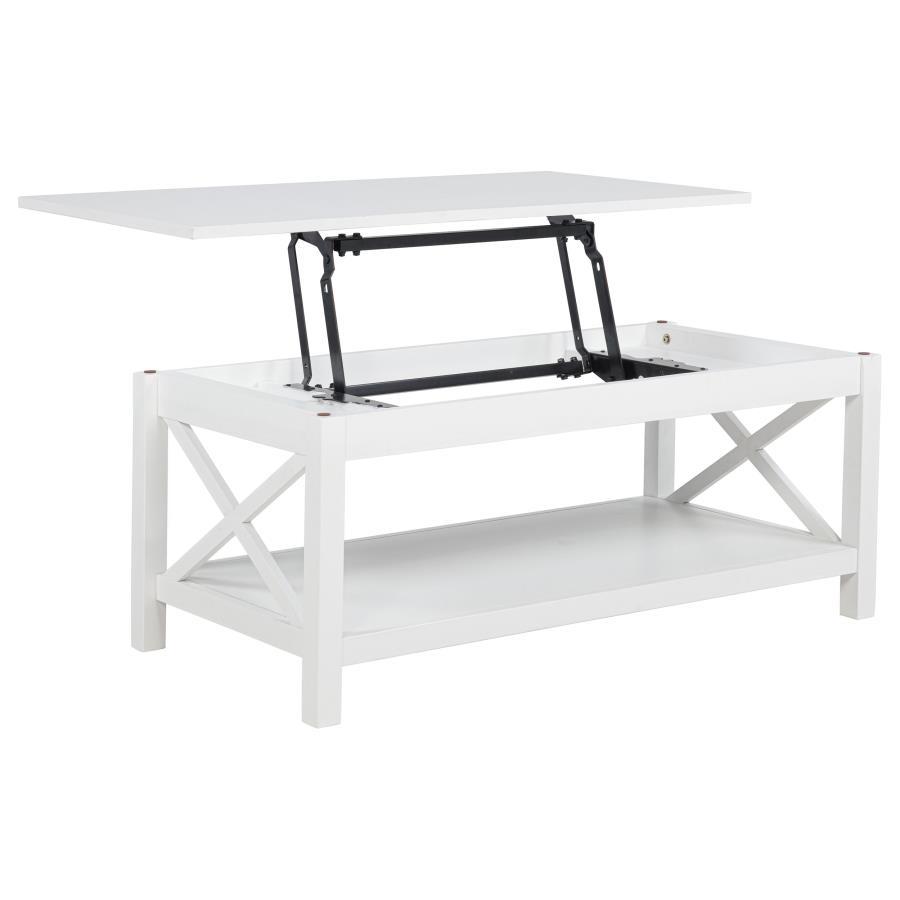 Skyview - 2 Piece Rectangular Lift Top Coffee Table Set - White Table Set modern furniture Contempo Furniture