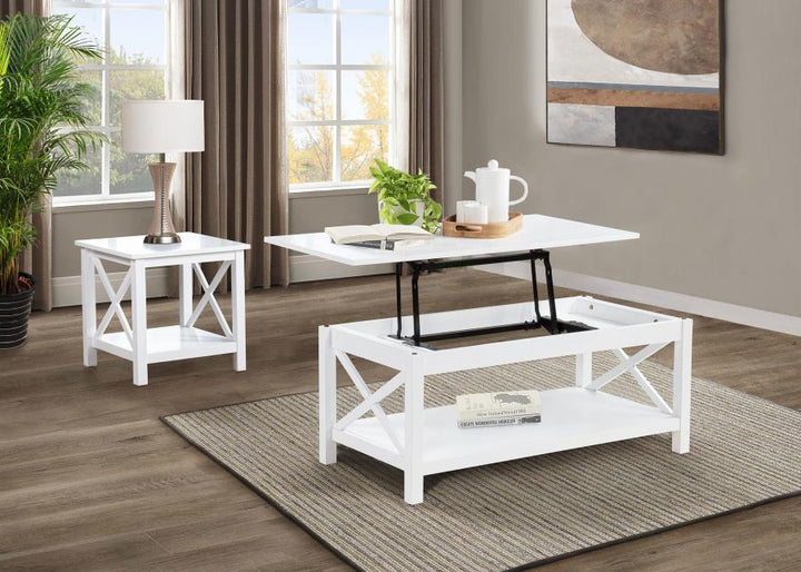 Skyview - 44" Rectangular Lift Top Coffee Table - White Coffee Table modern furniture Contempo Furniture