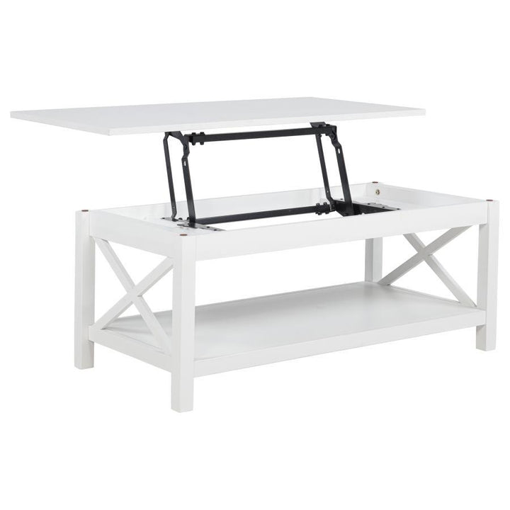 Skyview - 44" Rectangular Lift Top Coffee Table - White Coffee Table modern furniture Contempo Furniture