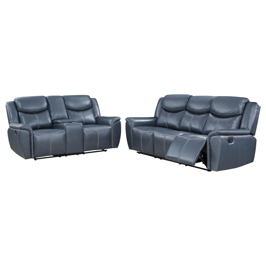 Sloane - 2 Piece Upholstered Reclining Sofa Set - Blue Reclining Sofa & Loveseat modern furniture Contempo Furniture