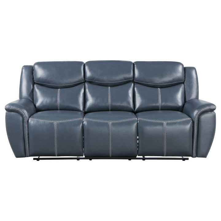 Sloane - 3 Piece Upholstered Reclining Sofa Set - Blue 3 - Piece Living Room Set modern furniture Contempo Furniture