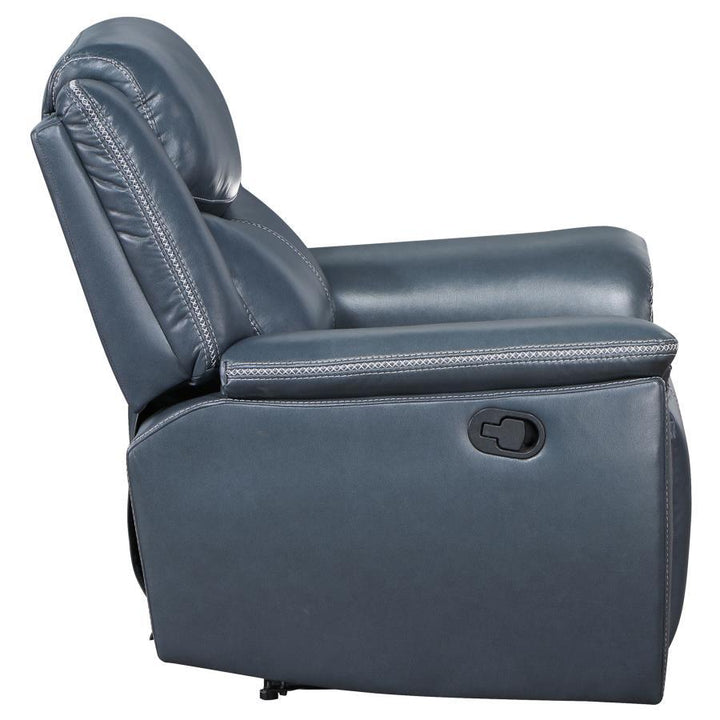 Sloane - Upholstered Padded Arm Recliner Chair - Blue Reclining Chair modern furniture Contempo Furniture