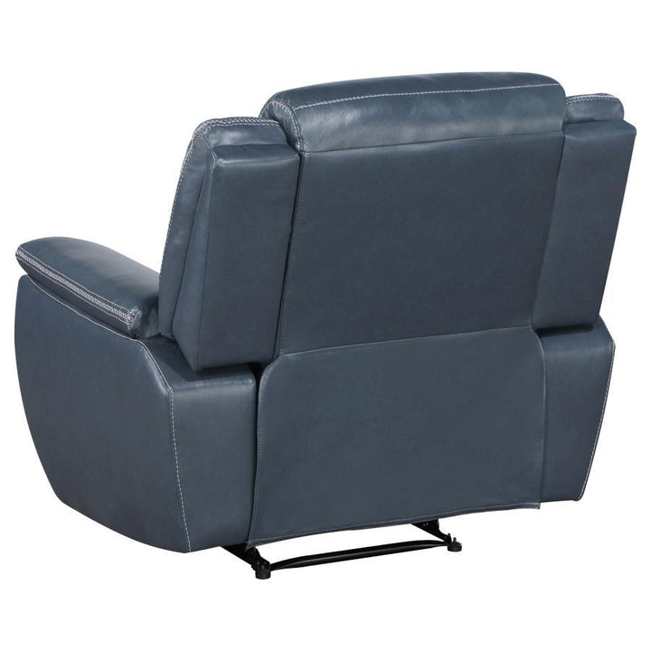 Sloane - Upholstered Padded Arm Recliner Chair - Blue Reclining Chair modern furniture Contempo Furniture