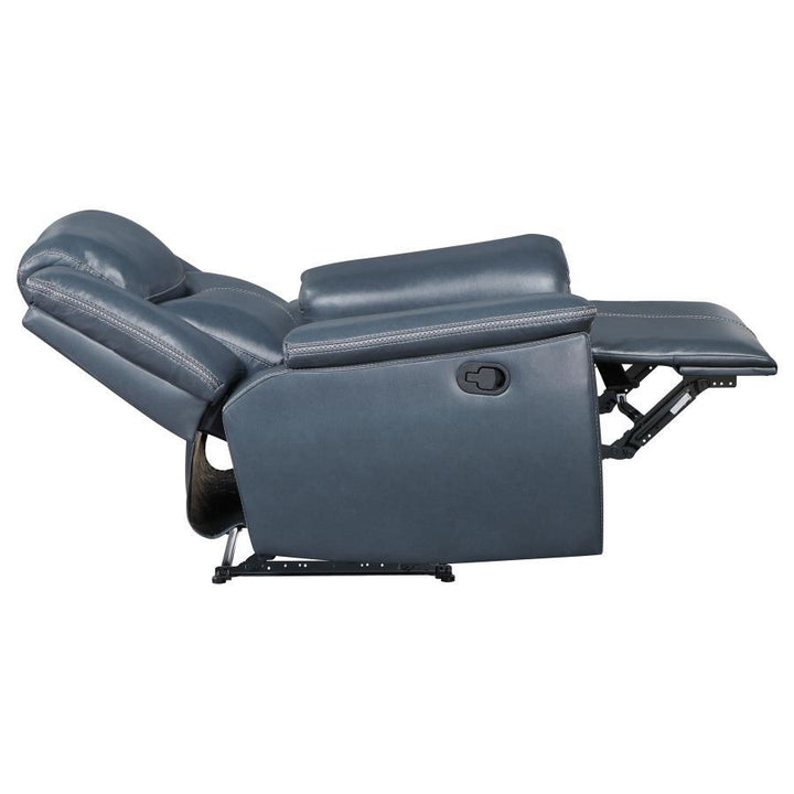 Sloane - Upholstered Padded Arm Recliner Chair - Blue Reclining Chair modern furniture Contempo Furniture