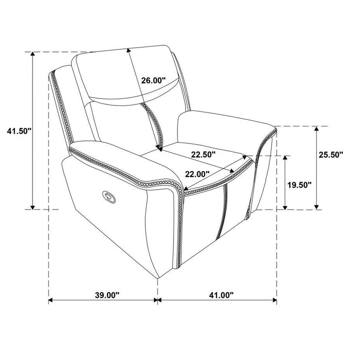 Sloane - Upholstered Padded Arm Recliner Chair - Blue Reclining Chair modern furniture Contempo Furniture