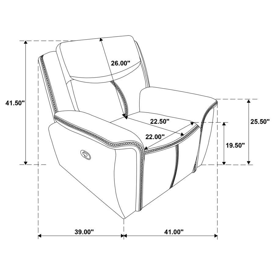 Sloane - Upholstered Padded Arm Recliner Chair - Blue Reclining Chair modern furniture Contempo Furniture