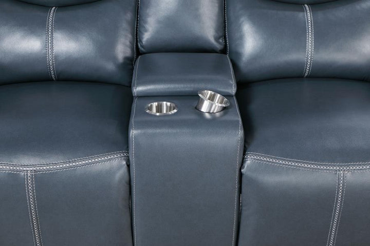 Sloane - Upholstered Padded Arm Reclining Loveseat - Blue Reclining Loveseat modern furniture Contempo Furniture