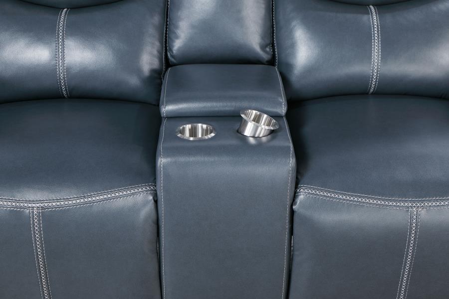 Sloane - Upholstered Padded Arm Reclining Loveseat - Blue Reclining Loveseat modern furniture Contempo Furniture