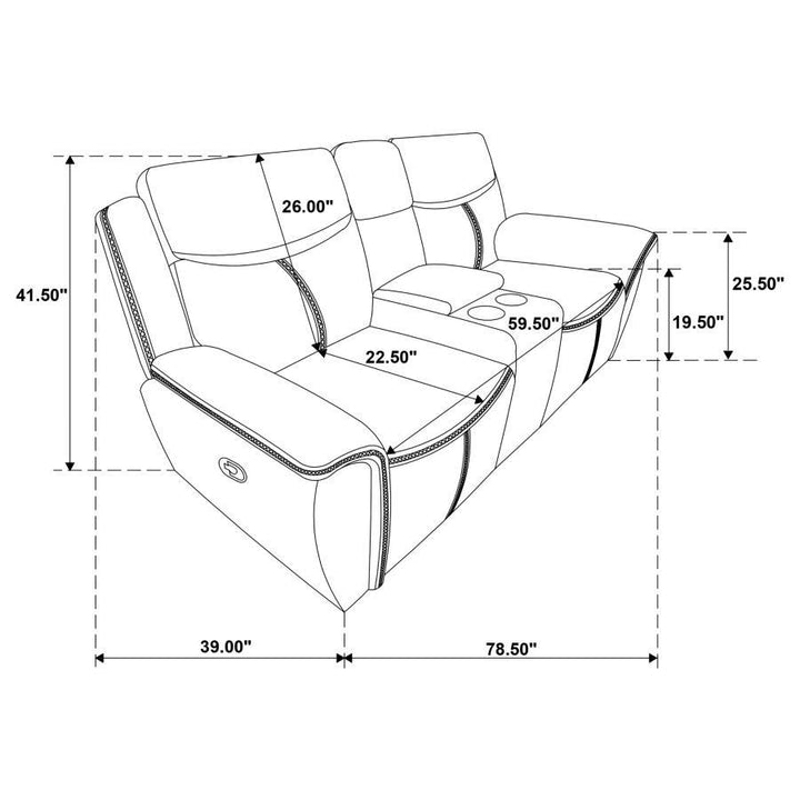 Sloane - Upholstered Padded Arm Reclining Loveseat - Blue Reclining Loveseat modern furniture Contempo Furniture