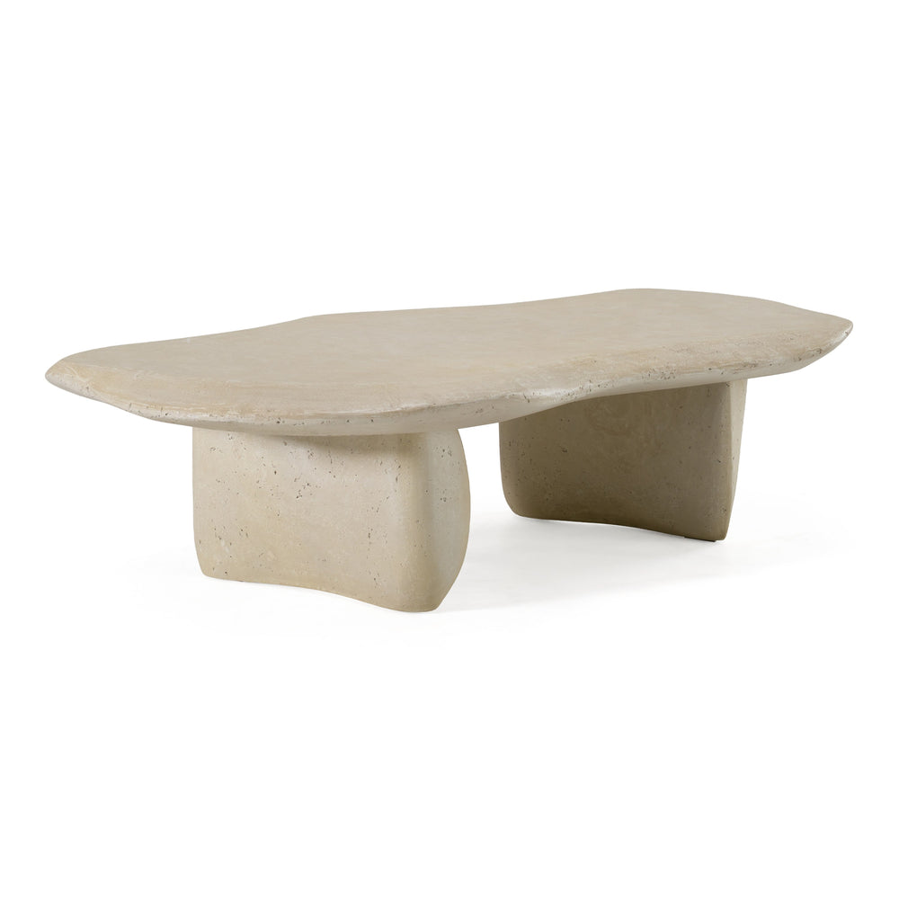 Slone - Modern Beige Fiberform Coffee Table - View 2