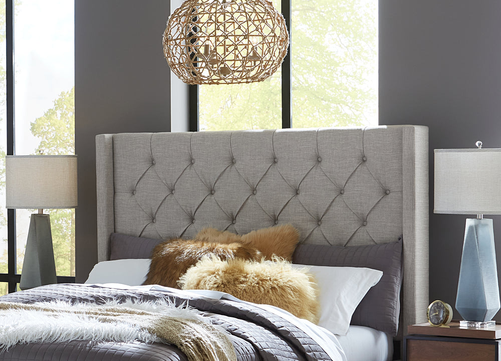 Modus Furniture 3Zfbl4Bh64 Verona Tufted Upholstered Headboard In Speckled Grey