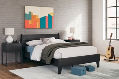 Socalle Full Panel Platform Bed - Black Panel Bed modern furniture Contempo Furniture