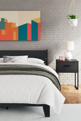 Socalle Full Panel Platform Bed - Black Panel Bed modern furniture Contempo Furniture