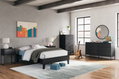 Socalle Full Platform Bed - Black Platform Bed modern furniture Contempo Furniture