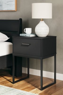 Socalle Nightstand - Black Accent Nightstand modern furniture Contempo Furniture