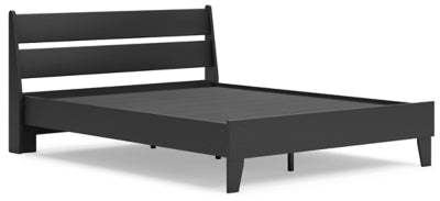 Socalle Queen Panel Platform Bed - Black Panel Bed modern furniture Contempo Furniture