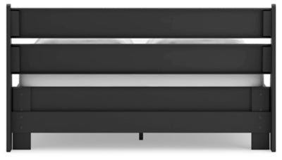 Socalle Queen Panel Platform Bed - Black Panel Bed modern furniture Contempo Furniture