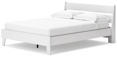 Socalle Queen Panel Platform Bed - White Panel Bed modern furniture Contempo Furniture