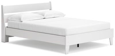 Socalle Queen Panel Platform Bed - White Panel Bed modern furniture Contempo Furniture