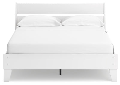 Socalle Queen Panel Platform Bed - White Panel Bed modern furniture Contempo Furniture