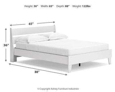 Socalle Queen Panel Platform Bed - White Panel Bed modern furniture Contempo Furniture