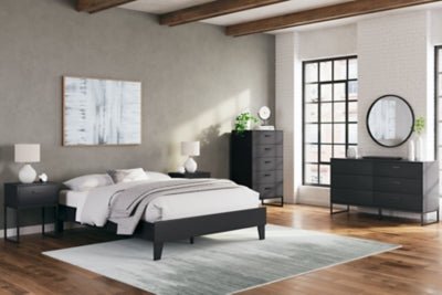 Socalle Queen Platform Bed - Black Platform Bed modern furniture Contempo Furniture