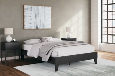 Socalle Queen Platform Bed - Black Platform Bed modern furniture Contempo Furniture