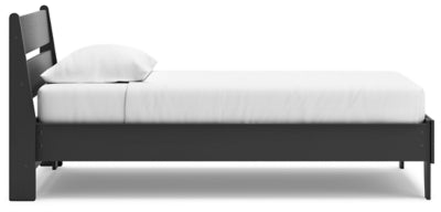 Socalle Twin Panel Platform Bed - Black Panel Bed modern furniture Contempo Furniture