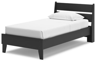 Socalle Twin Panel Platform Bed - Black Panel Bed modern furniture Contempo Furniture