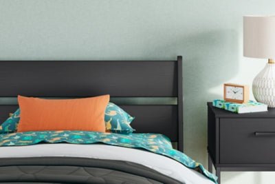 Socalle Twin Panel Platform Bed - Black Panel Bed modern furniture Contempo Furniture