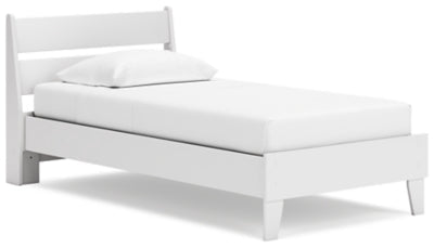 Socalle Twin Panel Platform Bed - White Panel Bed modern furniture Contempo Furniture