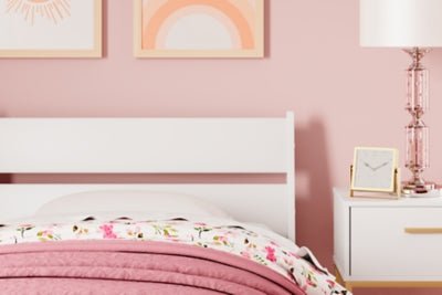 Socalle Twin Panel Platform Bed - White Panel Bed modern furniture Contempo Furniture