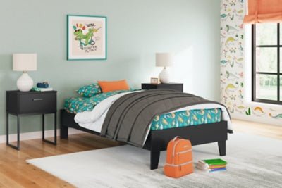 Socalle Twin Platform Bed - Black Platform Bed modern furniture Contempo Furniture