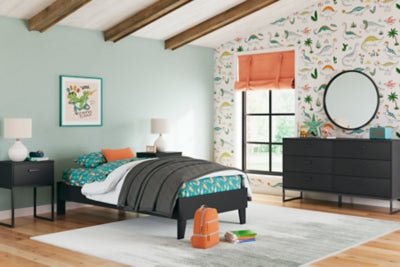 Socalle Twin Platform Bed - Black Platform Bed modern furniture Contempo Furniture