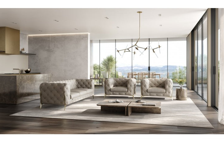 DivanItalia 970 Italian Leather Beige Sofa