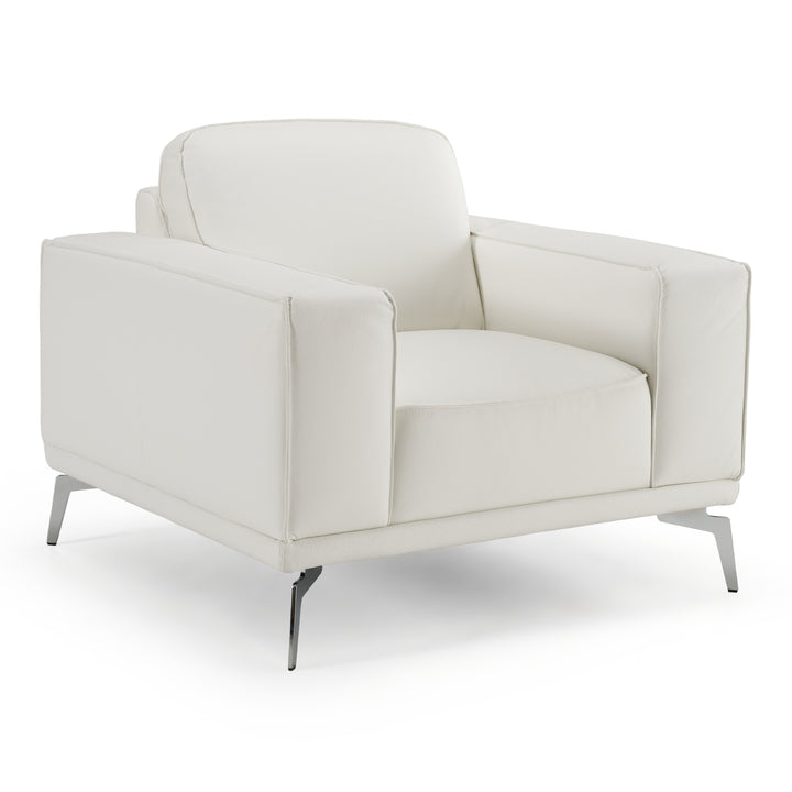 Soho - Contemporary Italian White Leather Armchair