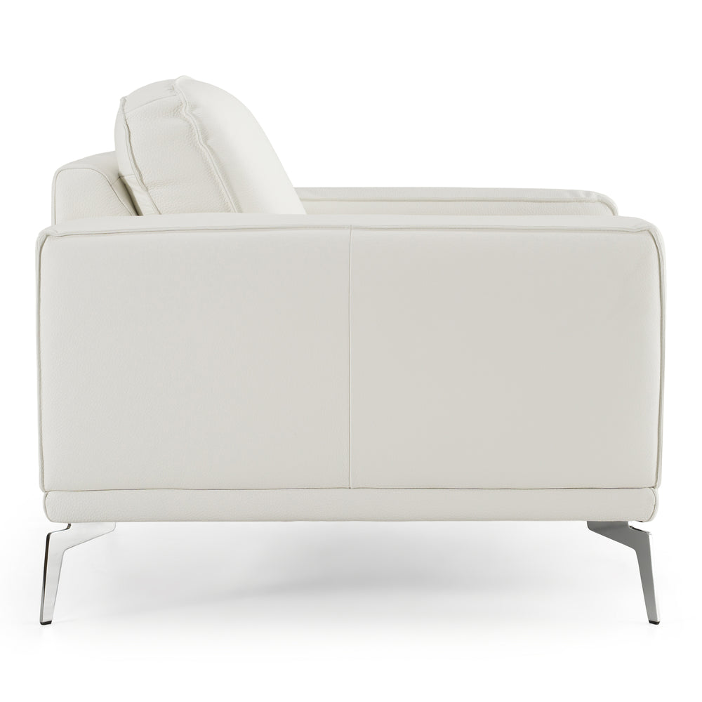 Soho - Contemporary Italian White Leather Armchair - View 4
