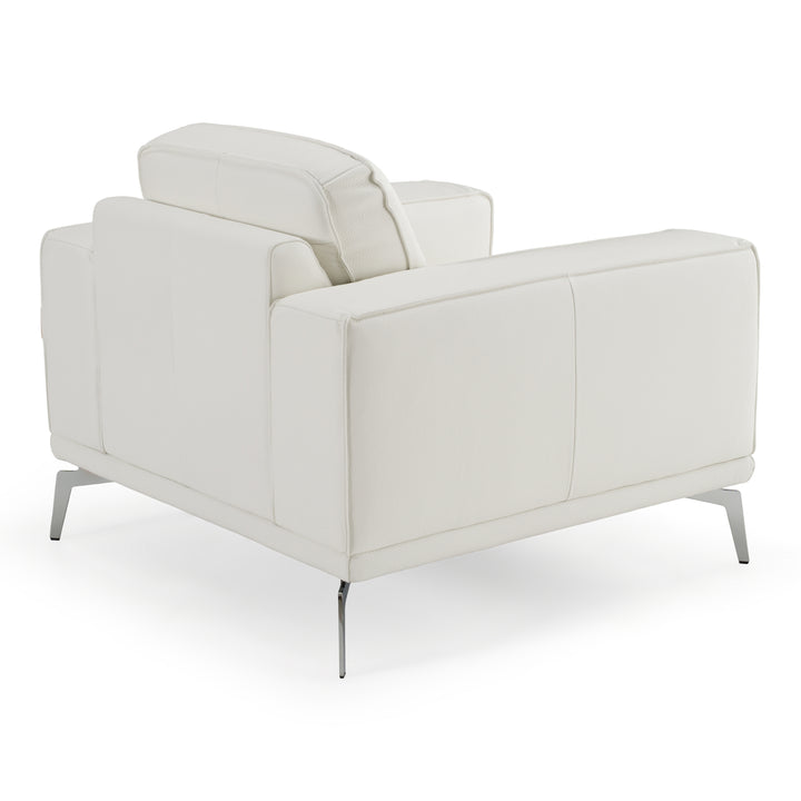 Soho - Contemporary Italian White Leather Armchair
