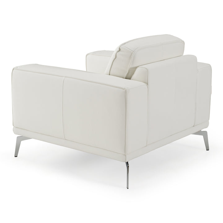 Soho - Contemporary Italian White Leather Armchair